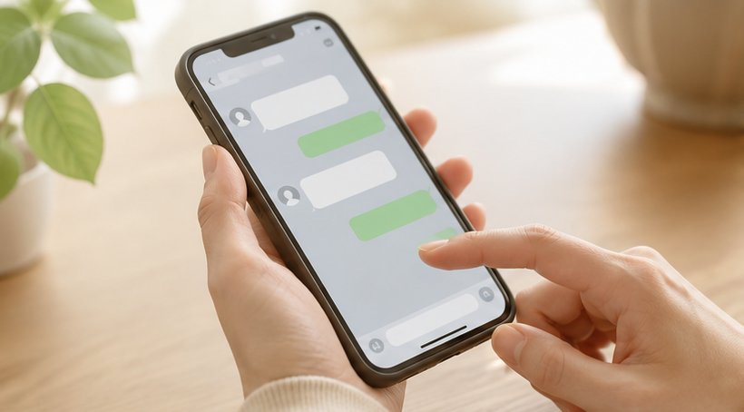 スマホで査定を相談する様子