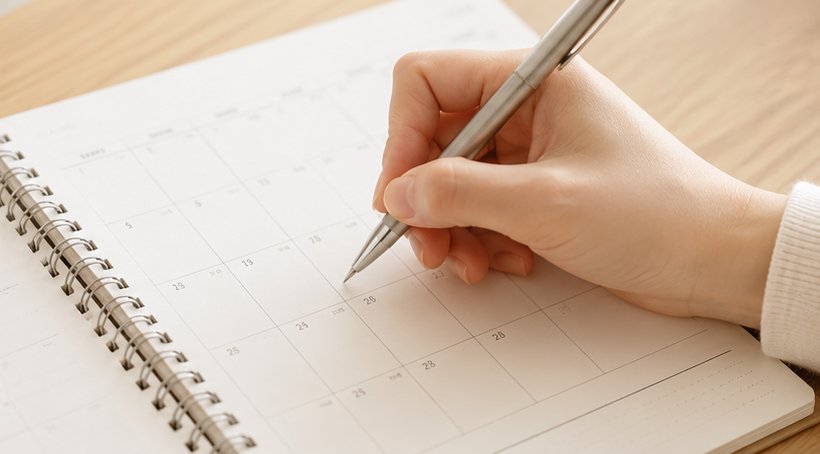 訪問日時を決める様子
